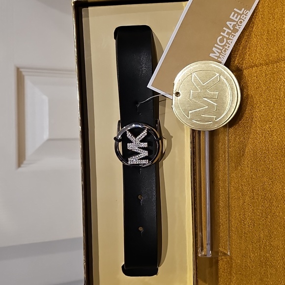 Michael Kors Pave Crystal Logo Belt, New in Box. Size S / M. Choice of C… - Picture 1 of 6